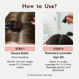 How to use VelouraSkin derma roller for hair and beard growth with hair oil application steps