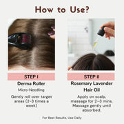 How to use VelouraSkin derma roller for hair and beard growth with hair oil application steps