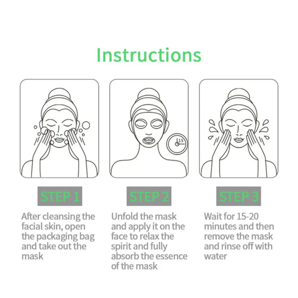 How to Use BIOAQUA Green Tea Moisturizing Face Sheet Mask Instructions Guide
