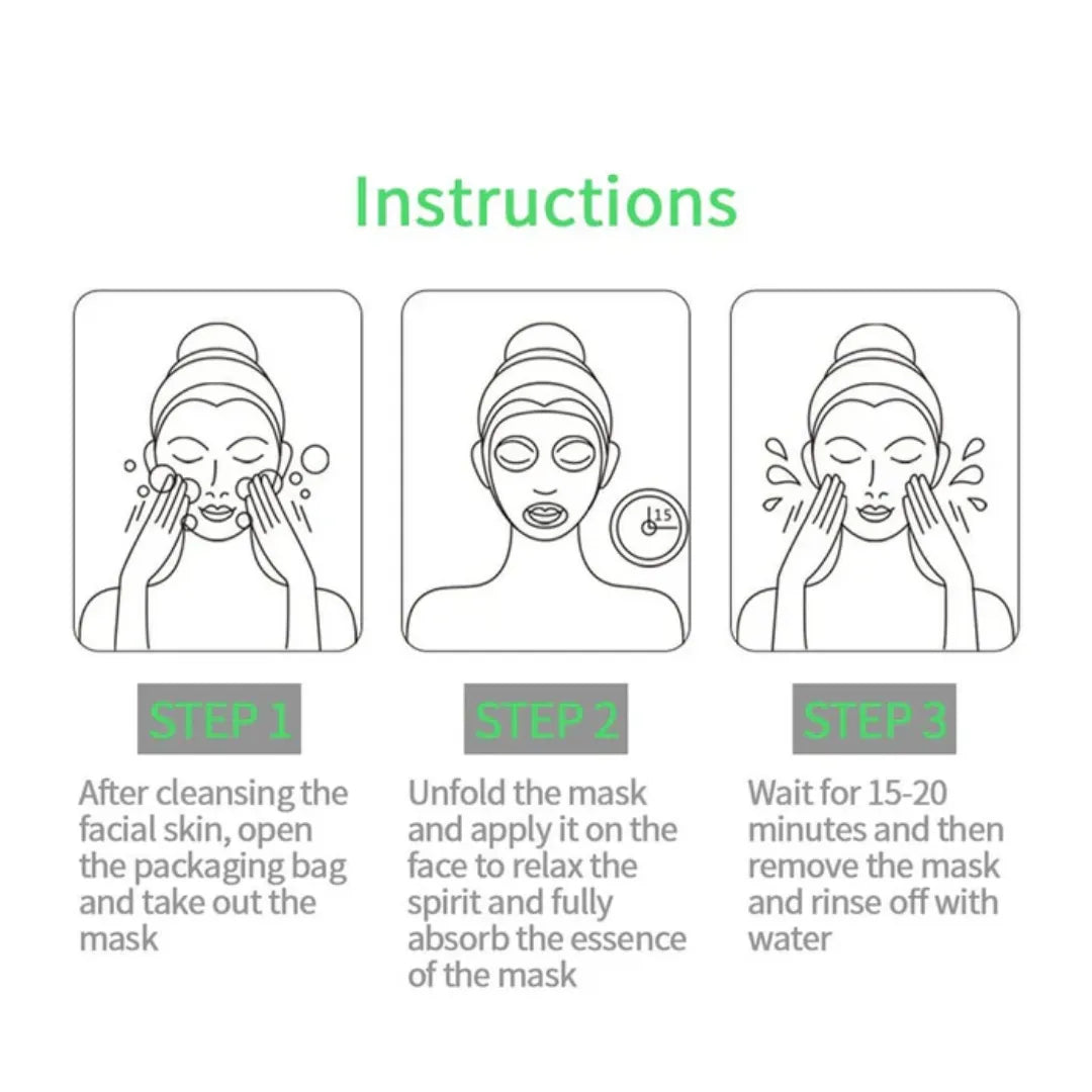 How to Use BIOAQUA Green Tea Moisturizing Face Sheet Mask Instructions Guide