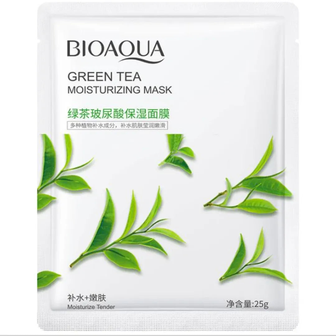 BIOAQUA Green Tea Moisturizing Sheet Face Mask 25g for Hydrating and Refreshing Skin