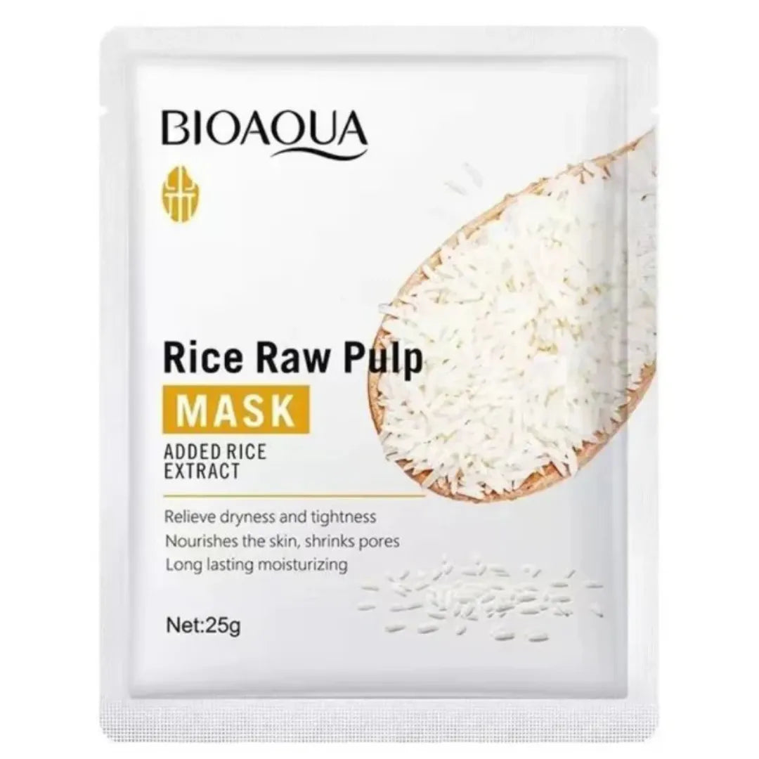 BIOAQUA Rice Raw Pulp Face Mask with rice extract for nourishing and moisturizing skin
