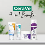 CeraVe 4 in 1 skincare kit with acne cleanser sunscreen retinol serum and night cream