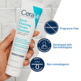 CeraVe Acne Foaming Cream Cleanser fragrance free non comedogenic face wash for acne prone skin