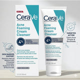 CeraVe Acne Foaming Cream Cleanser with ceramides niacinamide and hyaluronic acid for acne and blackhead care