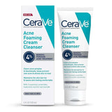 CeraVe Acne Foaming Cream Cleanser 4% Benzoyl Peroxide acne face wash 150ml for pimples and blackheads