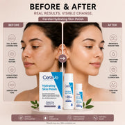 CeraVe Hydrating Skin Polish before and after results for smoother brighter glowing skin