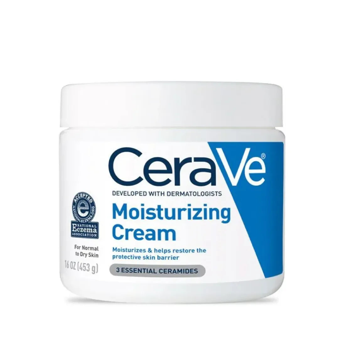 CeraVe Moisturizing Cream 453g for dry skin with 3 essential ceramides deep hydration face and body moisturizer