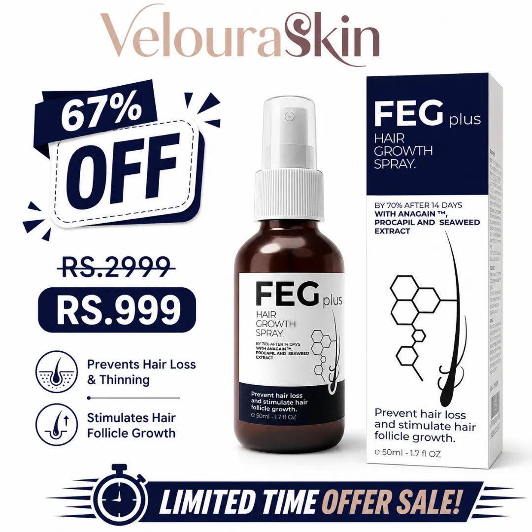 FEG Plus Hair Growth Spray 50ml bottle with retail packaging for hair loss and hair growth care