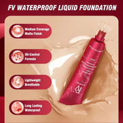 FV Waterproof Liquid Foundation 30g with matte finish, oil control, lightweight and waterproof benefits
