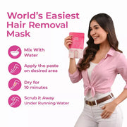 MeeOow Club 10-Minute Pain-Free Hair Removal Powder Wax Mask for Women - PACK OF 2
