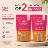 MeeOow Club 10-Minute Pain-Free Hair Removal Powder Wax Mask for Women - PACK OF 2