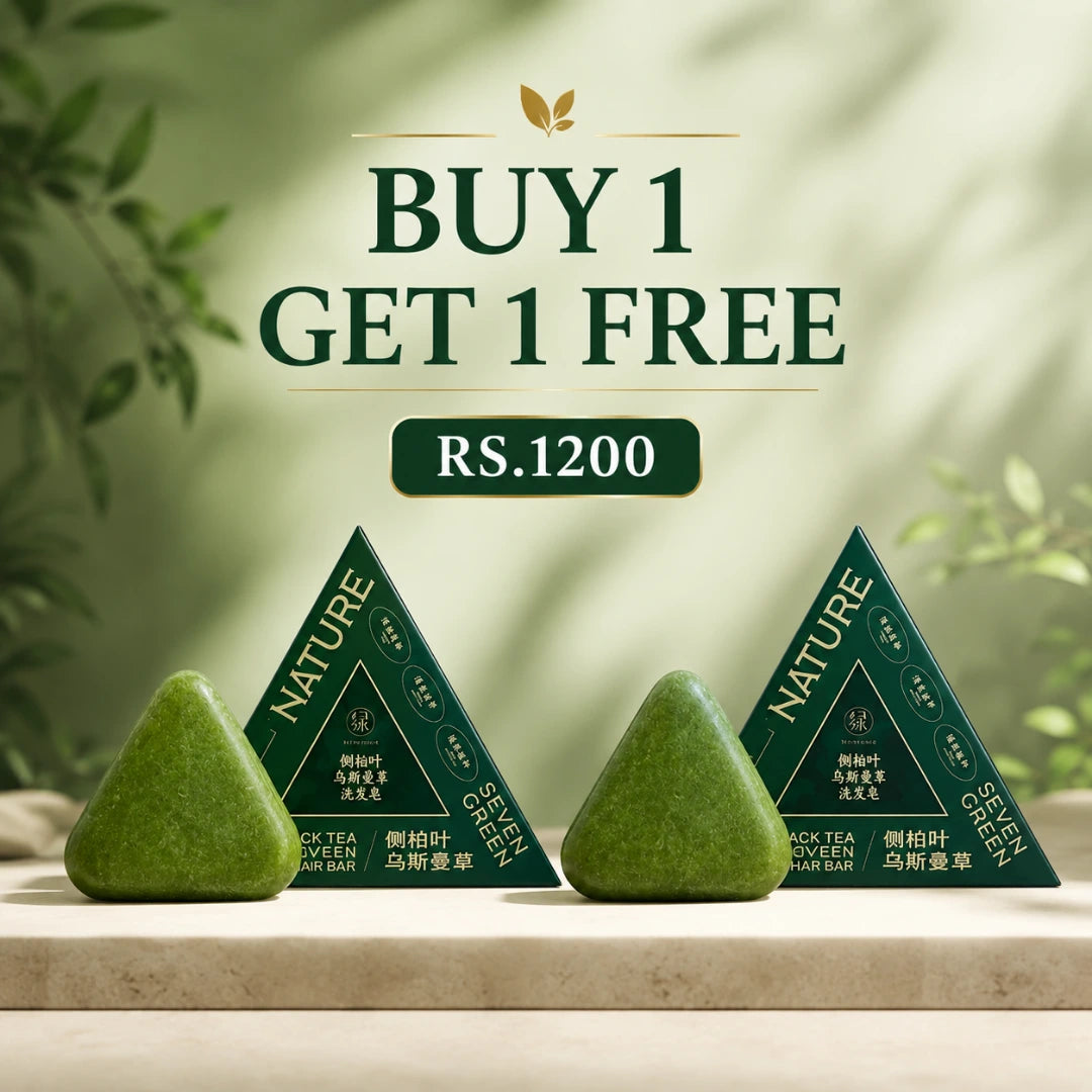 Nature Seven Green Shampoo Bar Buy 1 Get 1 Free herbal anti dandruff hair growth shampoo bar