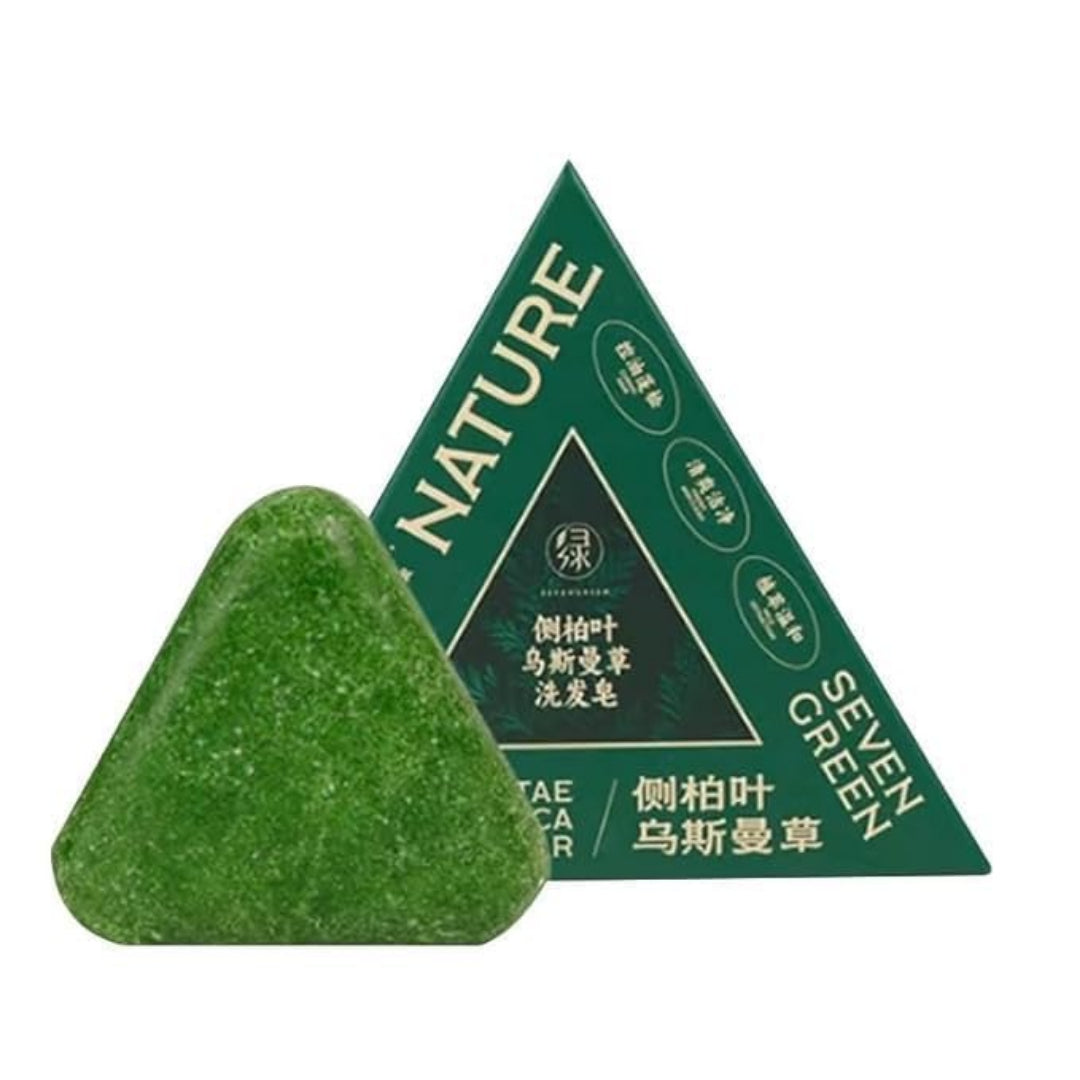 Nature Seven Green Shampoo Bar plant based nourishing herbal shampoo for healthy hair and scalp care
