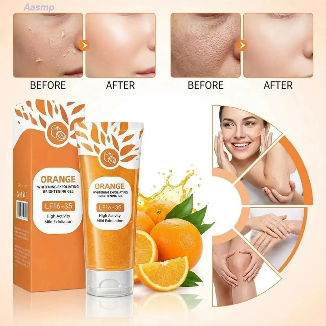 Orange Enzyme Exfoliating Brightening Gel Before and After Skin Brightening and Exfoliation Results