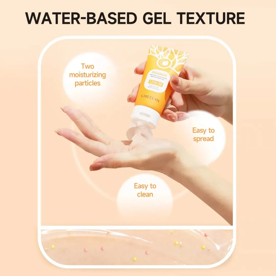 Orange Enzyme Exfoliating Brightening Gel Water Based Texture Easy to Apply and Clean