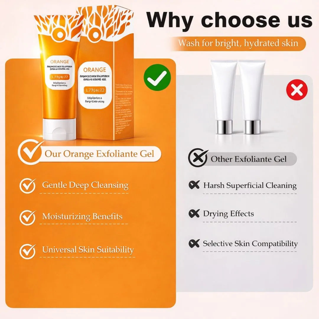 Orange Enzyme Exfoliating Brightening Gel for Gentle Deep Cleansing Moisturizing and Healthy Skin