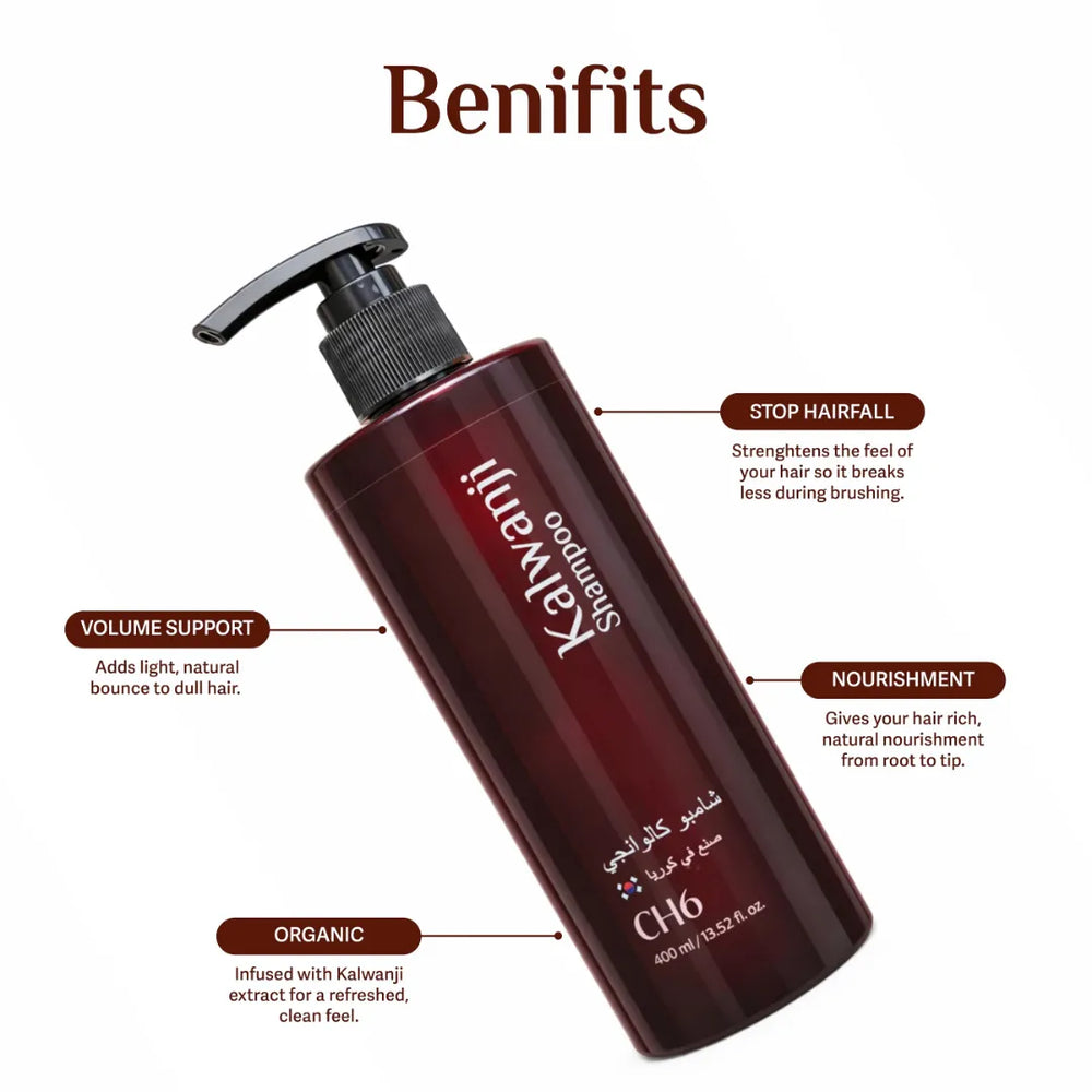 Kalwanji Shampoo CH6 400ml benefits for hair strength nourishment and volume support