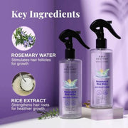 Rosemary and rice extract ingredients in Bare Anatomy Hair Growth Thickness Spray