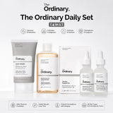 The Ordinary Daily Set 4 in 1 skincare kit with face wash glycolic acid toner niacinamide and hyaluronic acid serum
