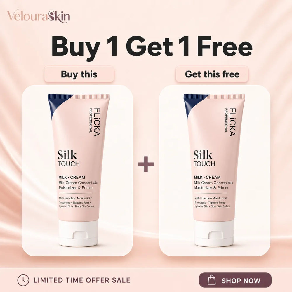 Buy 1 Get 1 Free offer on Flicka Silk Touch Milk Cream moisturizer and primer by VelouraSkin