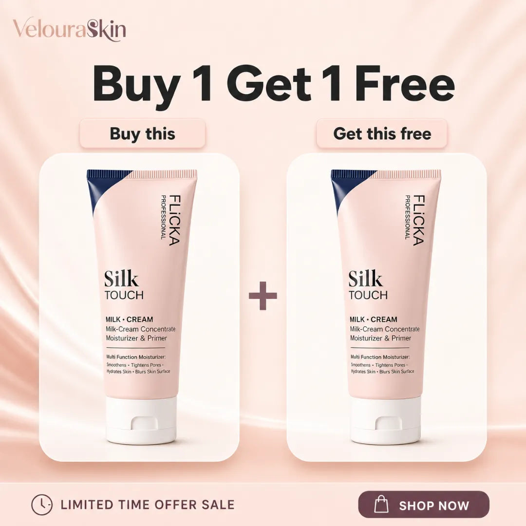 Buy 1 Get 1 Free offer on Flicka Silk Touch Milk Cream moisturizer and primer by VelouraSkin