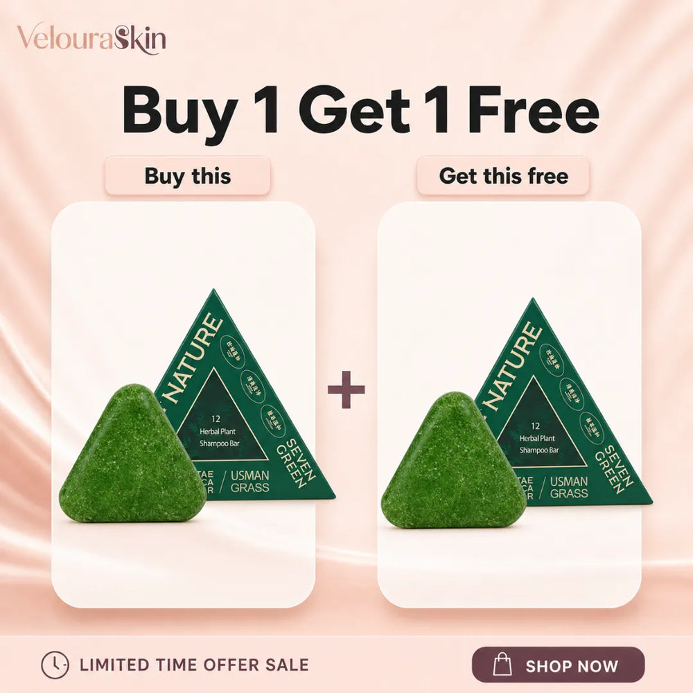 Buy 1 Get 1 Free Nature Herbal Plant Shampoo Bar with seven green herbal ingredients